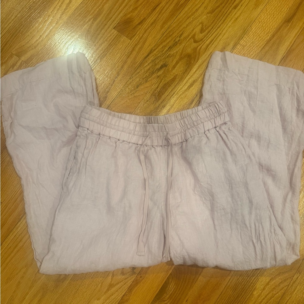 J. Crew Light Blush Linen Drawstring Pants